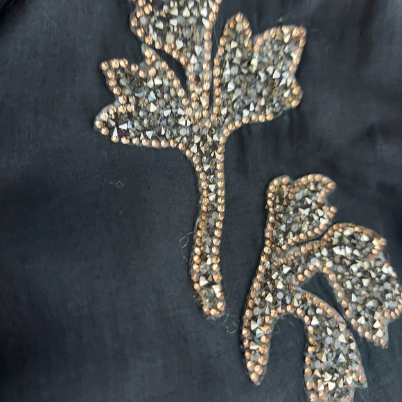 Zara Basic black satin button down shirt, small - Picture 8 of 8